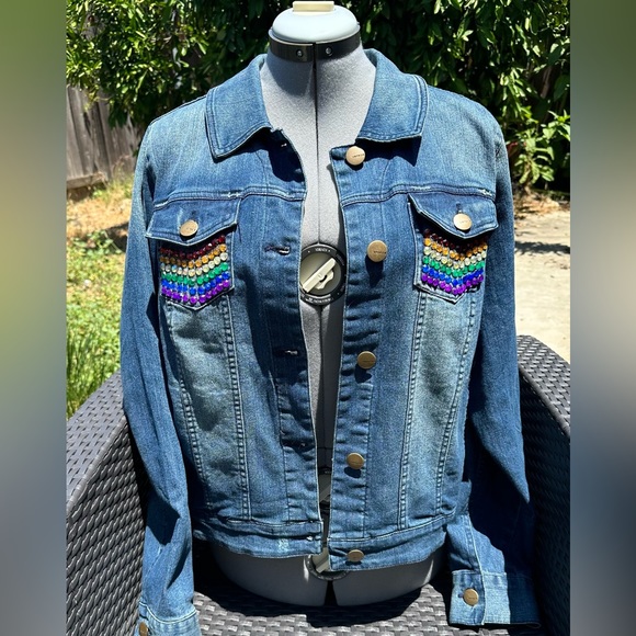 PRIDE Rainbow Jean Jacket - Picture 4 of 9